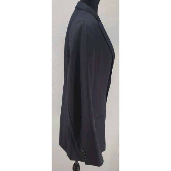 Brooks Brother 100% Wool Navy Pinstripe Two Button Blazer Sport Coat Jacket Trad - Picture 4 of 7